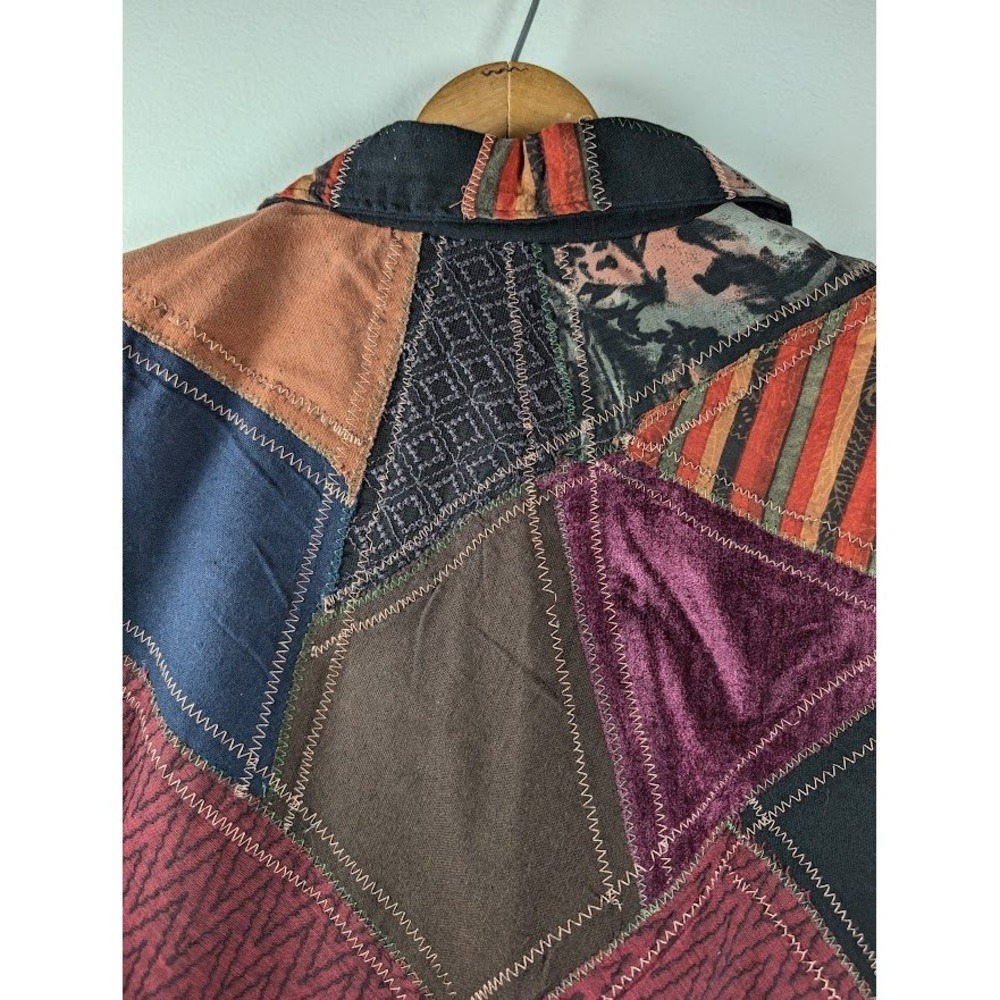 Parsley Sage Long Jacket Women's Large Boho‎ Crazy Patchwork Artsy Embroidered - Picture 6 of 11